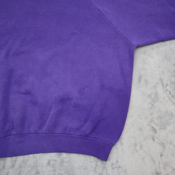 Casual Sweater Womens XXL Purple Crew Neck Long Sleeve Banded Cuffs Pullover - Picture 13 of 14